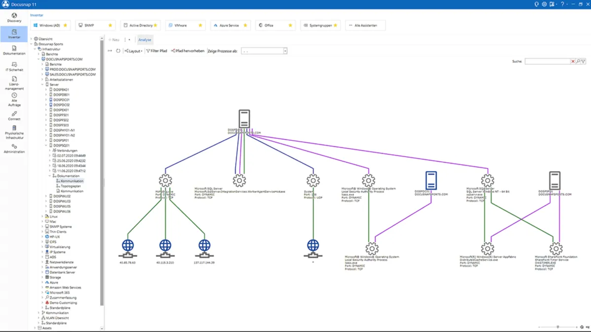 Interface Docusnap: fonctionnalités, prix, alternatives