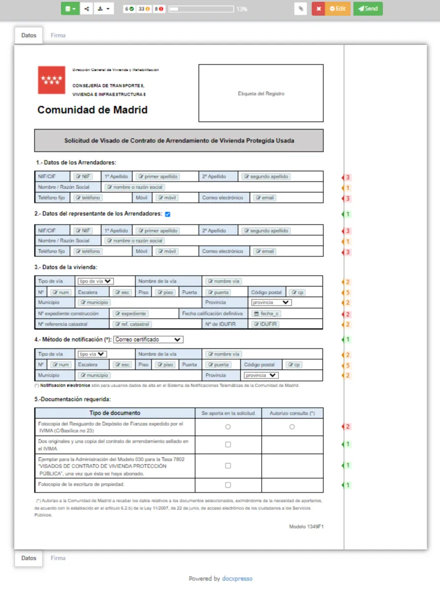 Interface Docxpresso: fonctionnalités, prix, alternatives