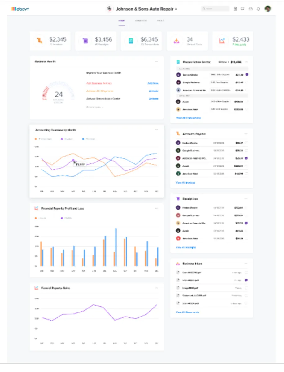 Interface Docyt: fonctionnalités, prix, alternatives