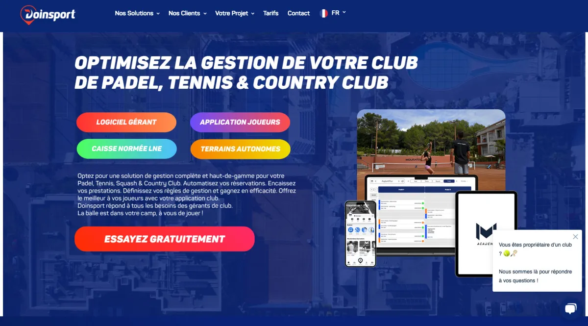 Interface Doinsport : fonctionnalités, prix, alternatives