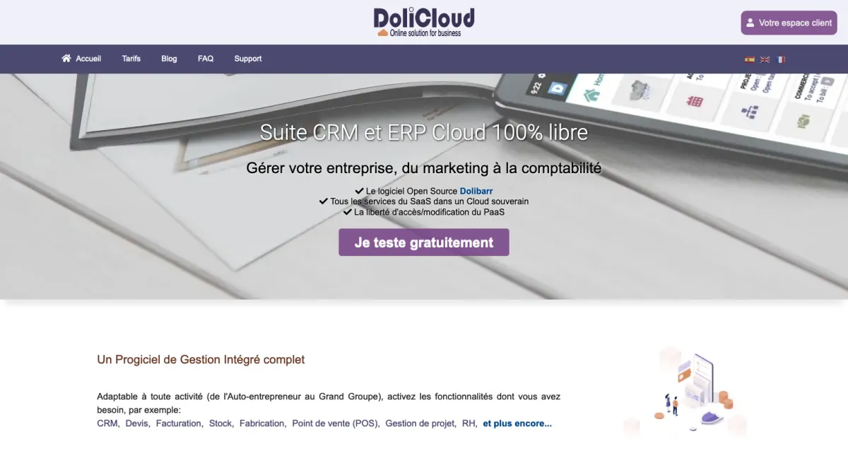 Interface Dolicloud : image, ergonomie, alternatives