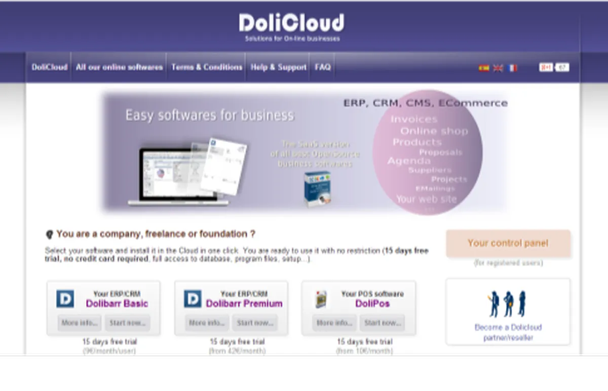 Dolicloud: avis sur le logiciel ERP: fonctionnalités, avantages, inconvénients et tarifs