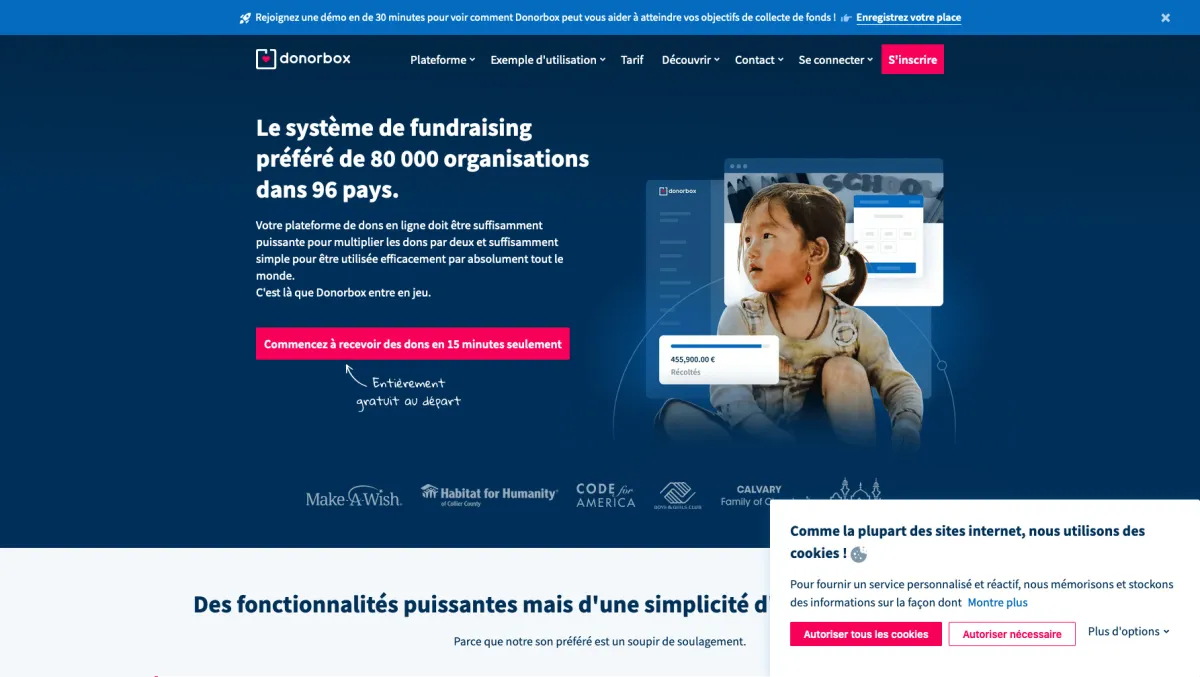 Interface Donorbox : fonctionnalités, prix, alternatives