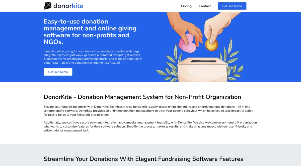 Interface DonorKite : fonctionnalités, prix, alternatives