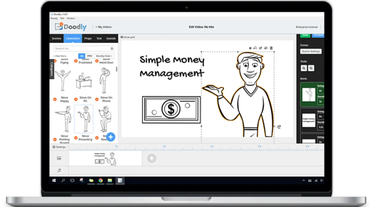 Interface Doodly: image, ergonomie, alternatives