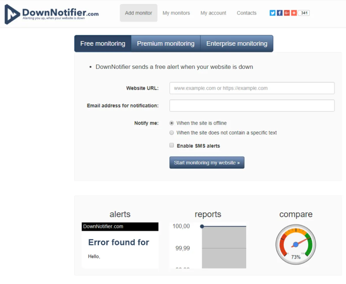 Notre avis sur DownNotifier.com : un logiciel de monitoring de site web à découvrir
