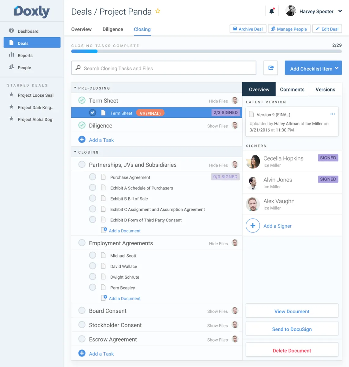 Notre avis sur Doxly : un logiciel de virtual data room (VDR: salle de données virtuelles) à découvrir