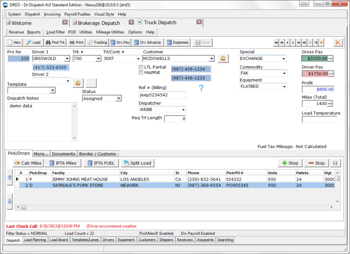 Dr Dispatch est un logiciel de gestion de flotte de camions très réputé en entreprise car il dispose de nombreuses fonctionnalités et intégrations tierces Dr Dispatch est un logiciel de gestion de flotte de camions très réputé en entreprise car il dispose de nombreuses fonctionnalités et intégrations tierces