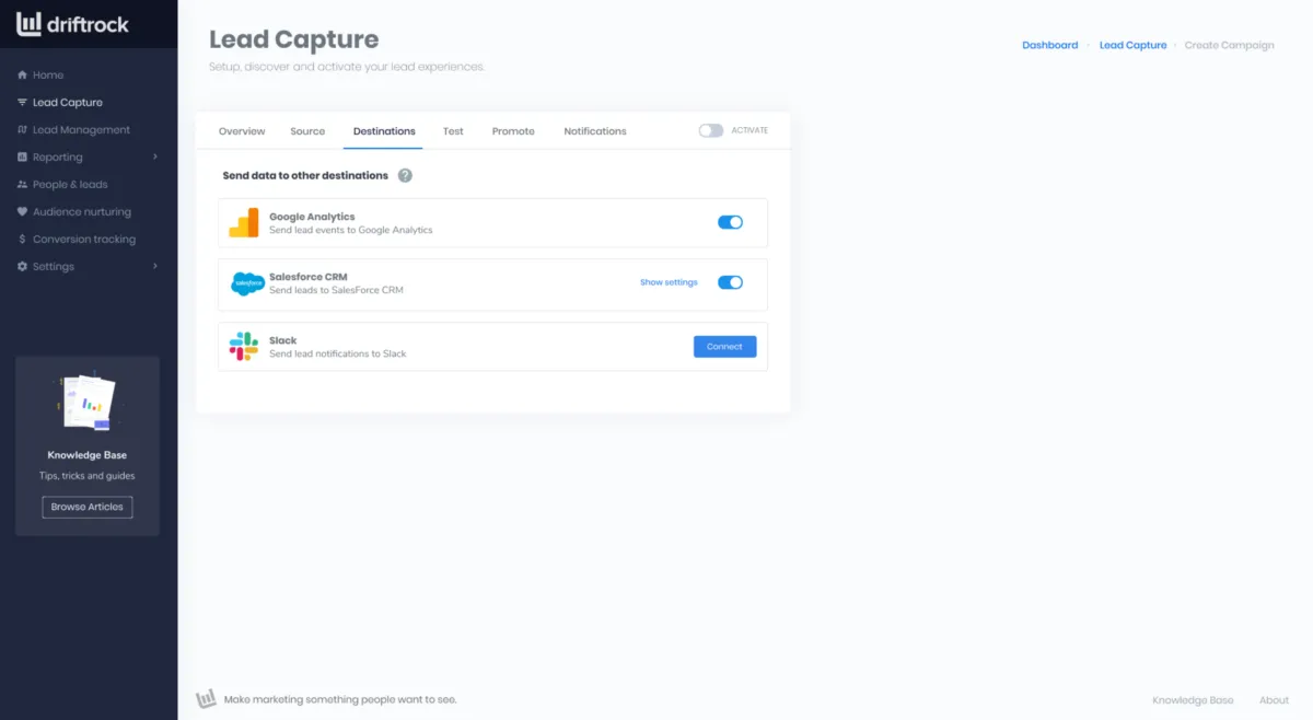 Interface Driftrock: image, ergonomie, alternatives