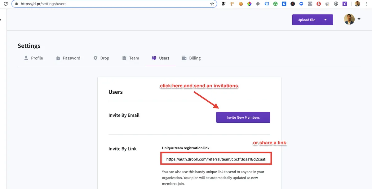 Interface Droplr: fonctionnalités, prix, alternatives Interface Droplr: fonctionnalités, prix, alternatives