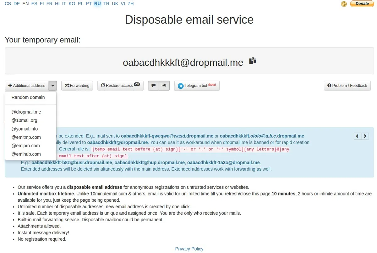 DropMail: avis sur le logiciel de productivité: fonctionnalités, avantages, inconvénients et tarifs DropMail: avis sur le logiciel de productivité: fonctionnalités, avantages, inconvénients et tarifs