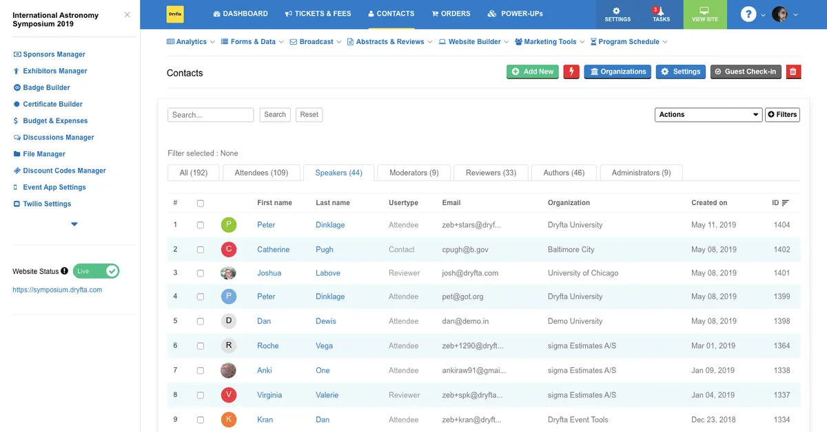 Notre avis sur Dryfta : un logiciel de gestion d'événements à découvrir