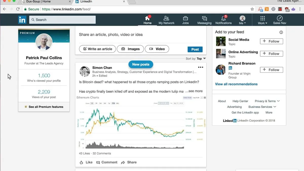 Notre avis sur Dux-Soup : un logiciel de génération de leads (lead generation) à découvrir
