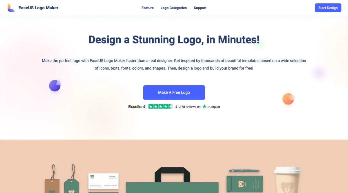 Interface EaseUS Logo Maker : fonctionnalités, prix, alternatives