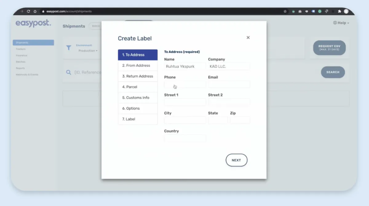 Interface EasyPost: fonctionnalités, prix, alternatives