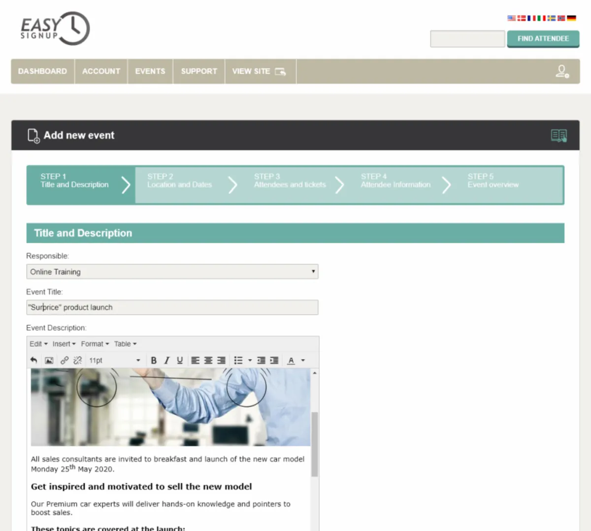 Interface EasySignup: fonctionnalités, prix, alternatives