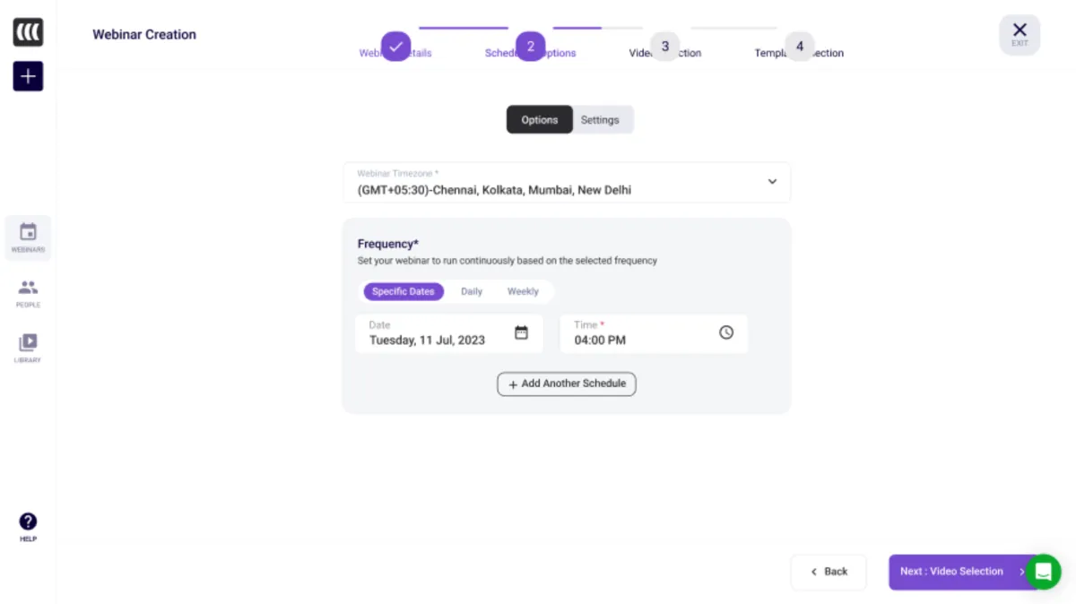 Interface EasyWebinar: fonctionnalités, prix, alternatives