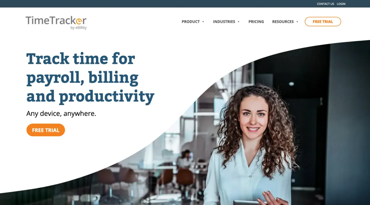 Interface eBillity Time Tracker : fonctionnalités, prix, alternatives