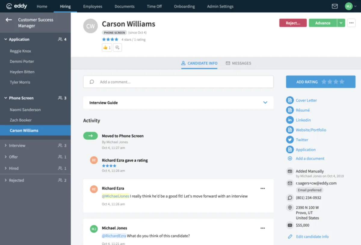 Notre avis sur Eddy : un logiciel RH (gestion des ressources humaines) à découvrir