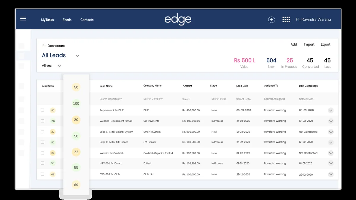 Notre avis sur edge CRM : un logiciel CRM à découvrir