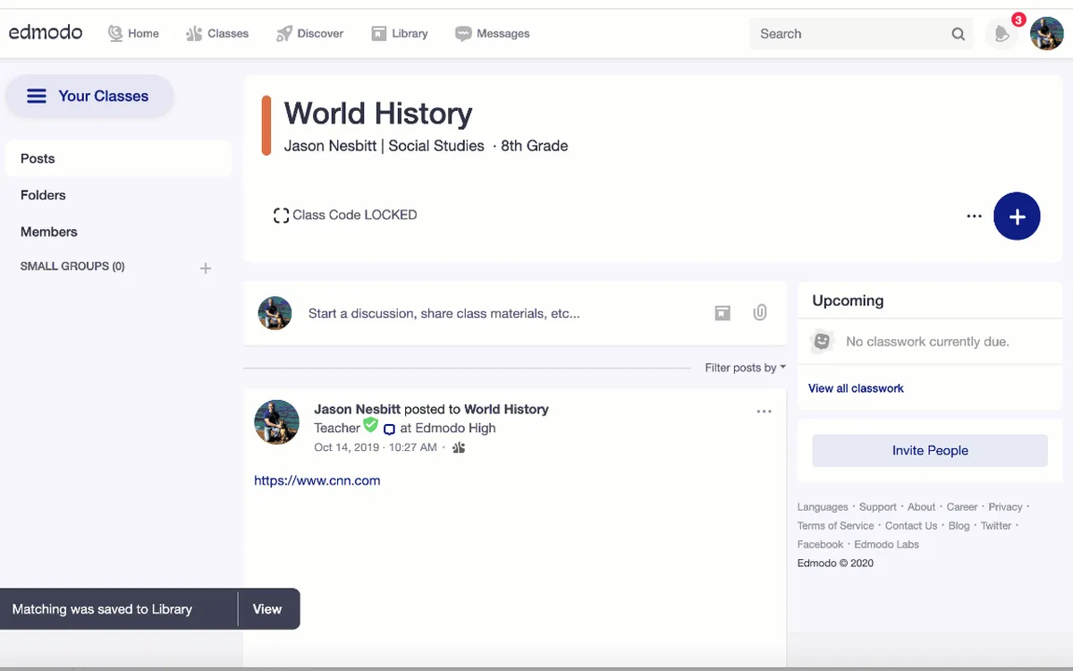Interface Edmodo: image, ergonomie, alternatives
