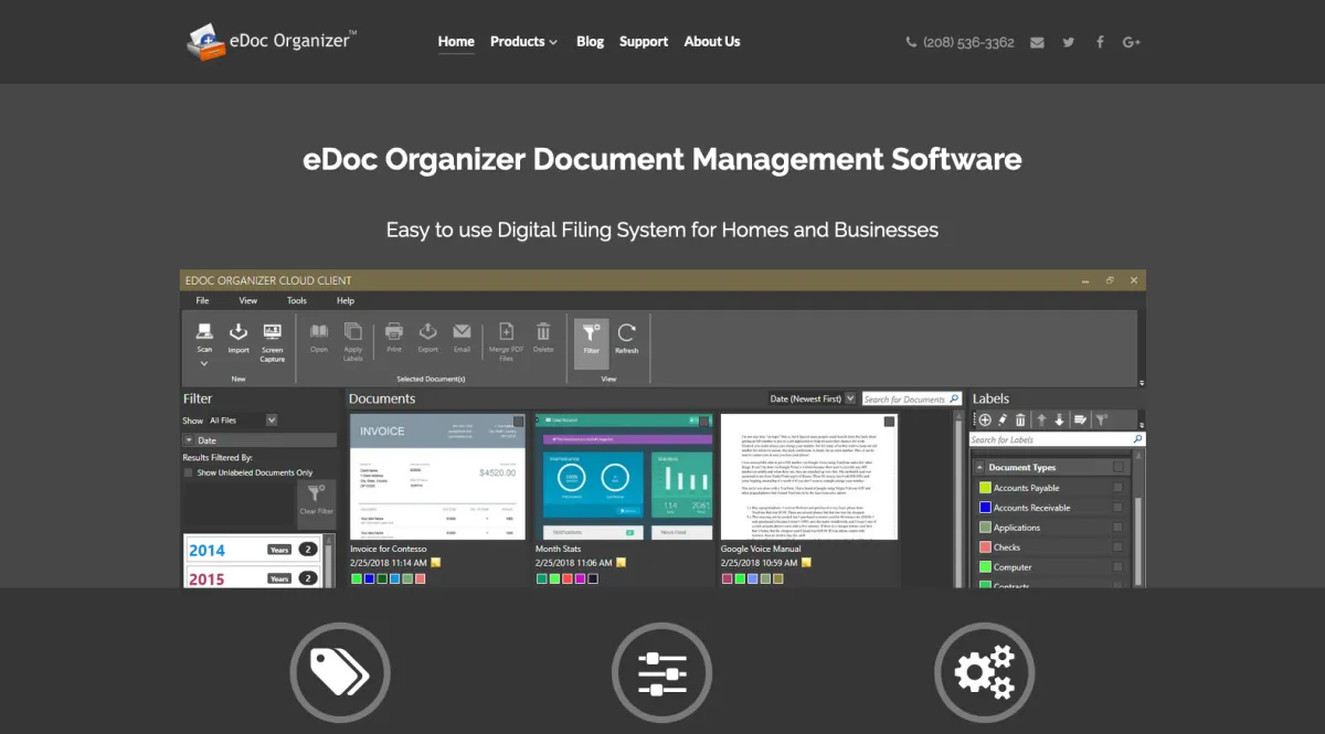 Interface eDoc Organizer : fonctionnalités, prix, alternatives