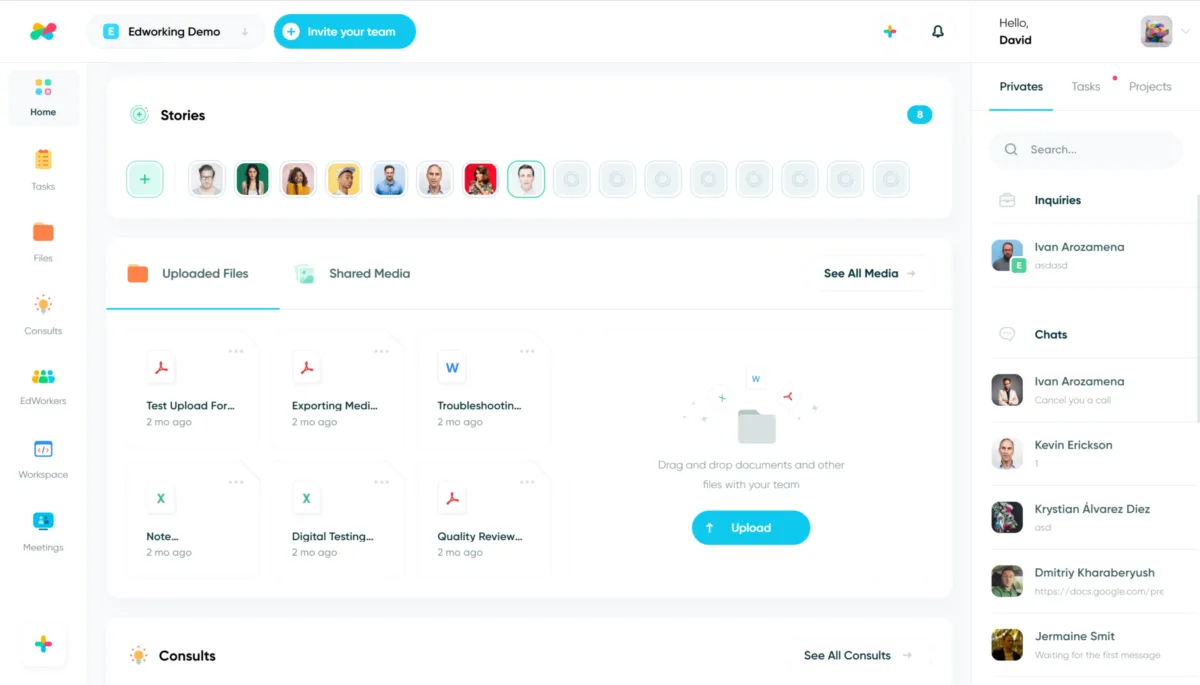 Interface Edworking: fonctionnalités, prix, alternatives Interface Edworking: fonctionnalités, prix, alternatives