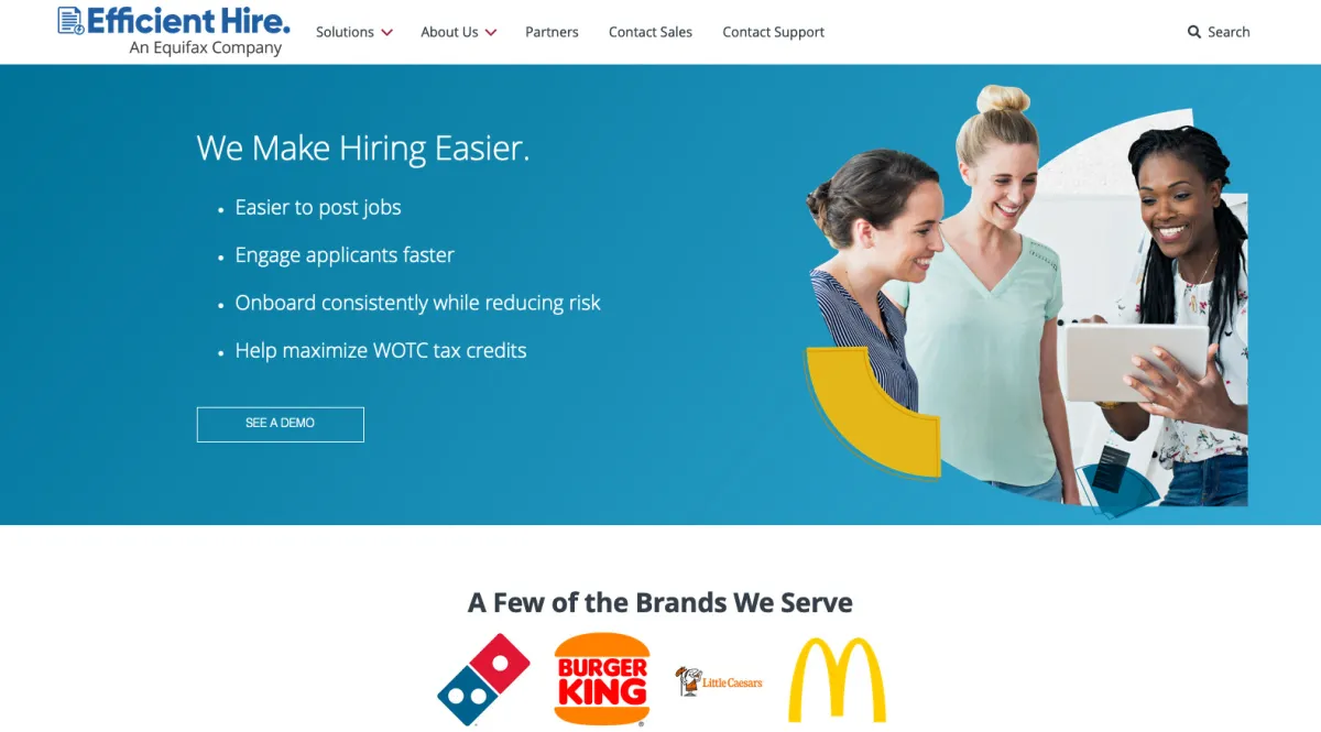 Interface Efficient Hire : fonctionnalités, prix, alternatives