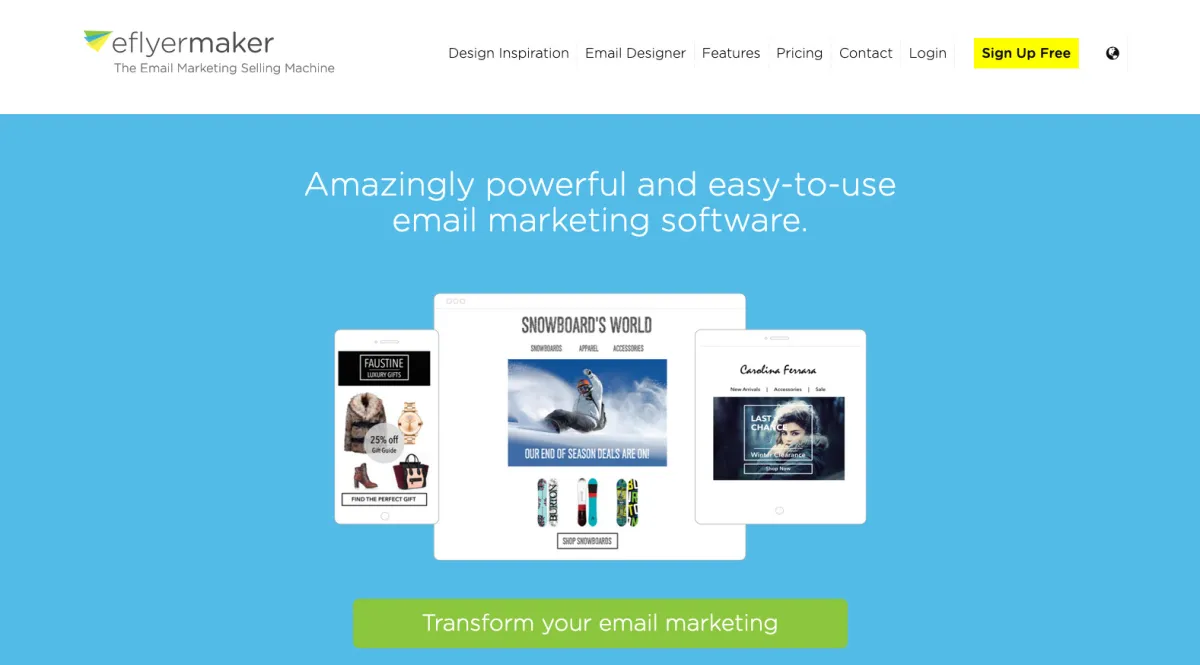 Interface eFlyerMaker : fonctionnalités, prix, alternatives