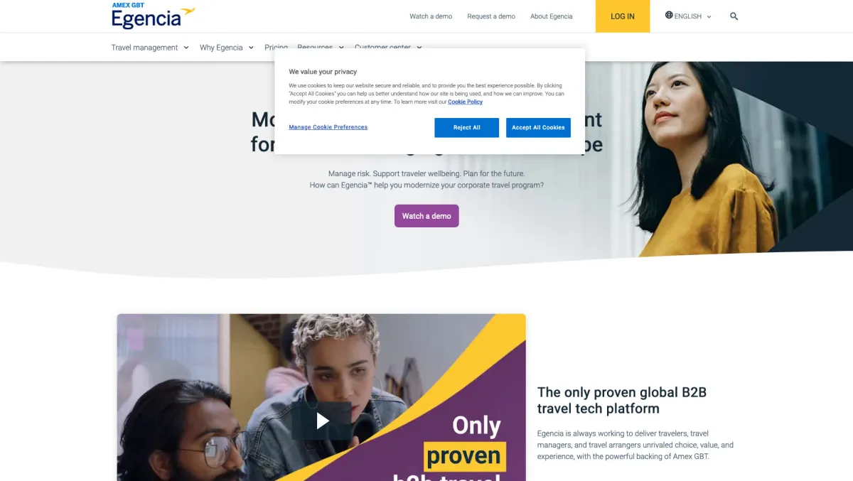 Interface Egencia : fonctionnalités, prix, alternatives