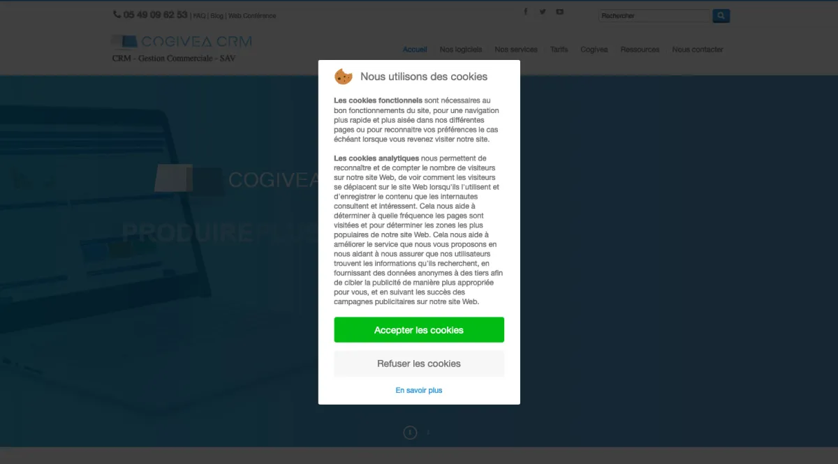 Interface Eggcrm - Cogivea : fonctionnalités, prix, alternatives