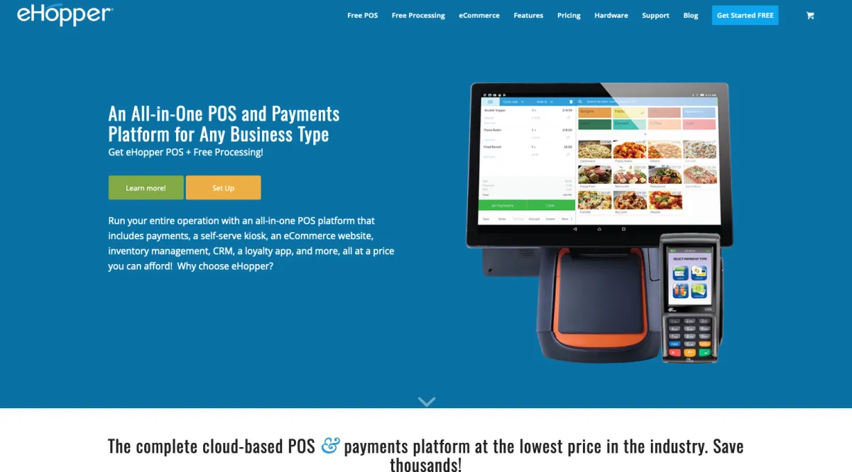 Interface eHopper POS : fonctionnalités, prix, alternatives