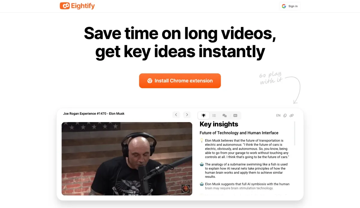 Notre avis sur Eightify : un progiciel à découvrir