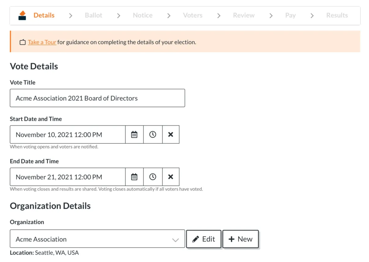 Interface ElectionBuddy: image, ergonomie, alternatives Interface ElectionBuddy: image, ergonomie, alternatives