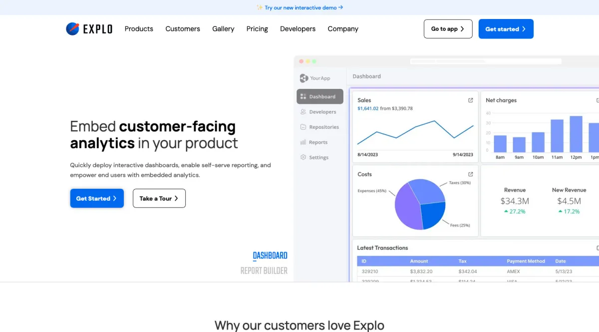 Interface Email Reports by Explo : fonctionnalités, prix, alternatives