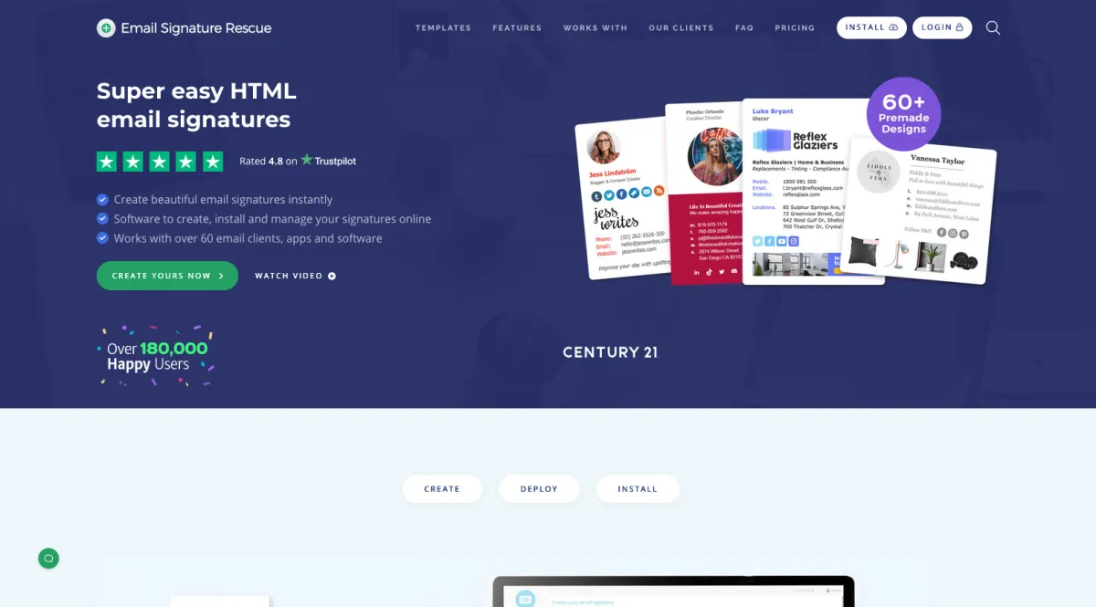 Interface Email Signature Rescue : fonctionnalités, prix, alternatives
