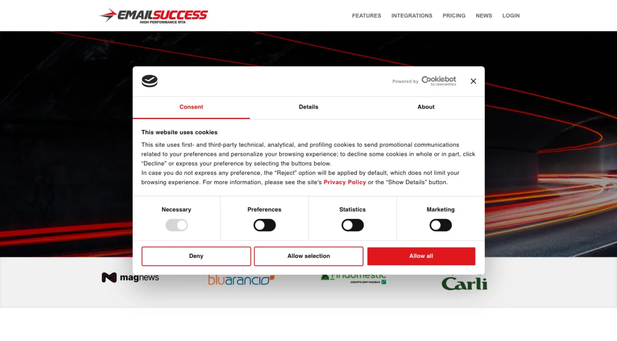 Interface EmailSuccess : fonctionnalités, prix, alternatives