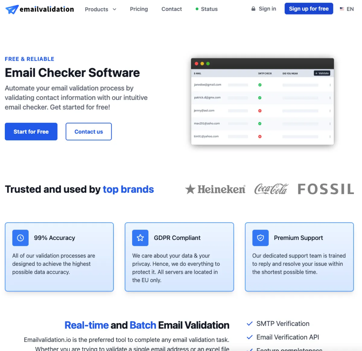 Notre avis sur emailvalidation : un logiciel de vérification d'adresses email à découvrir