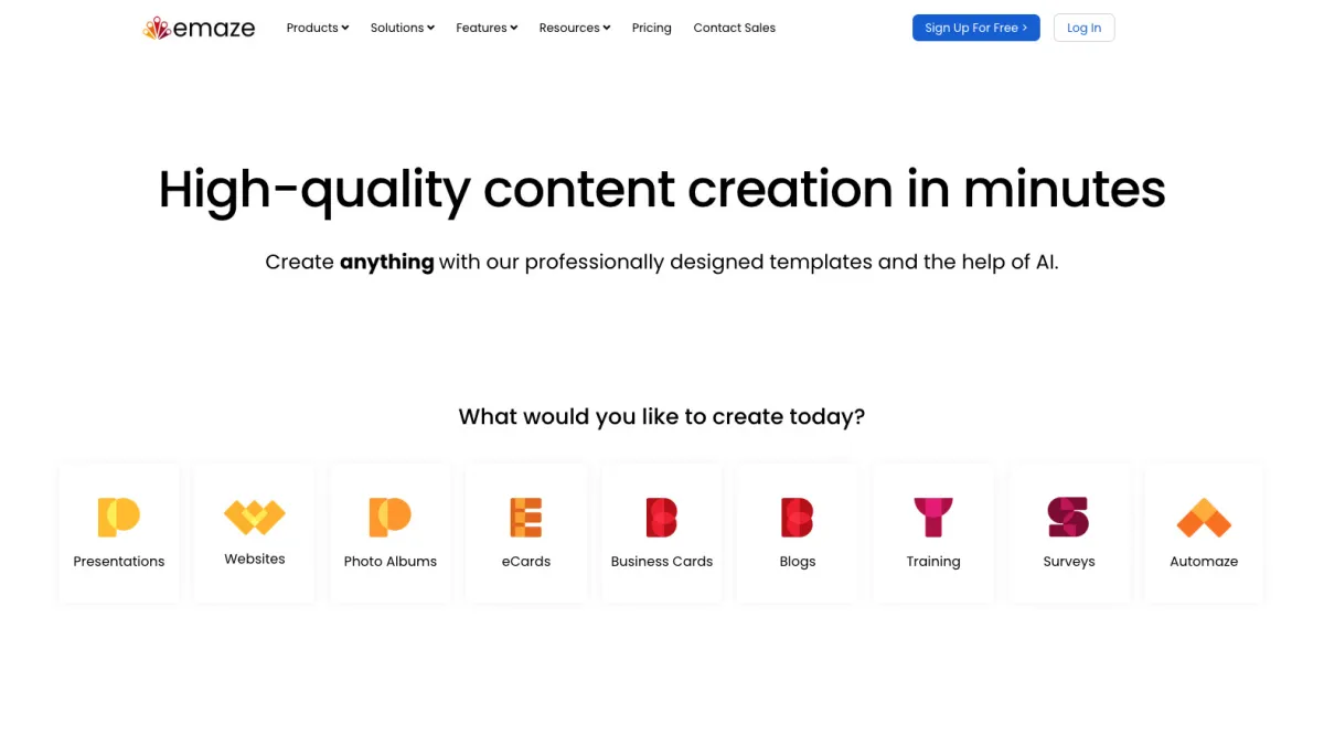 Interface Emaze : image, ergonomie, alternatives