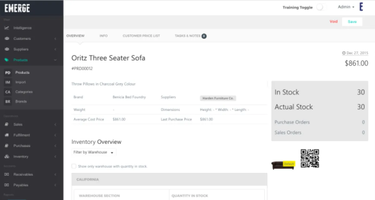 Interface EMERGE App: fonctionnalités, prix, alternatives