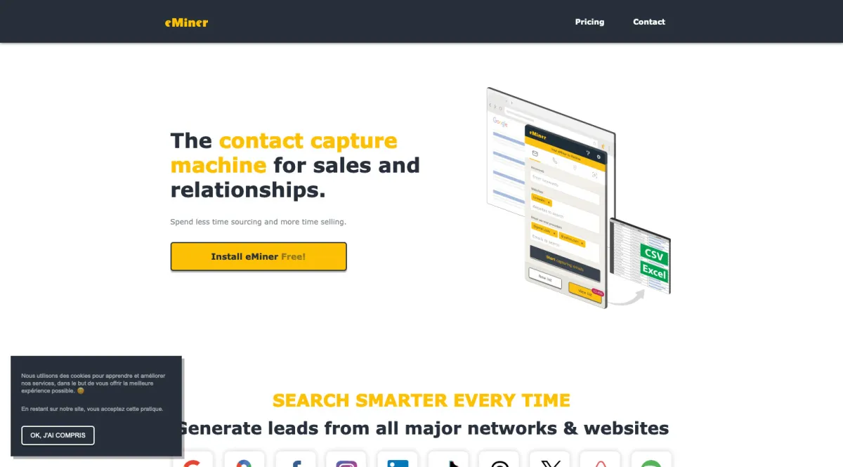 Interface eMiner : fonctionnalités, prix, alternatives