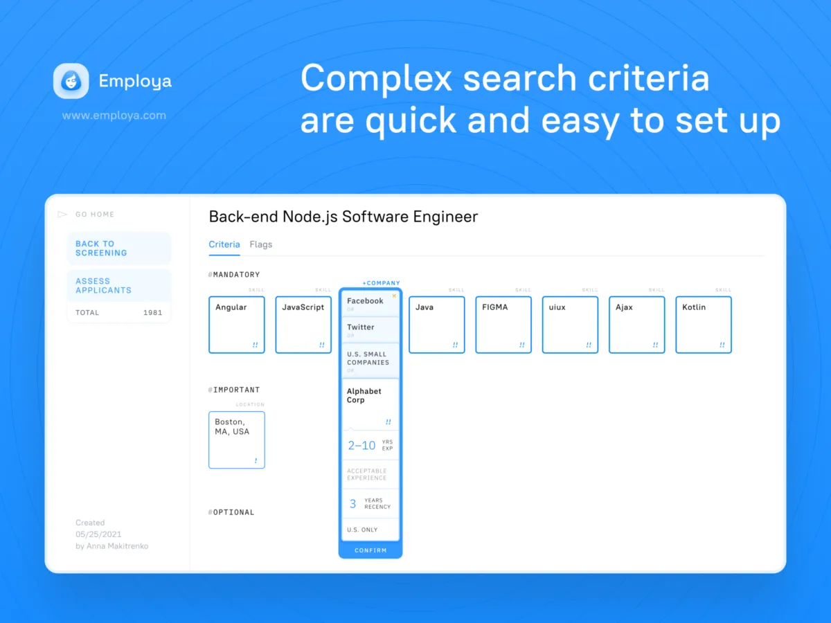 Interface Employa: fonctionnalités, prix, alternatives