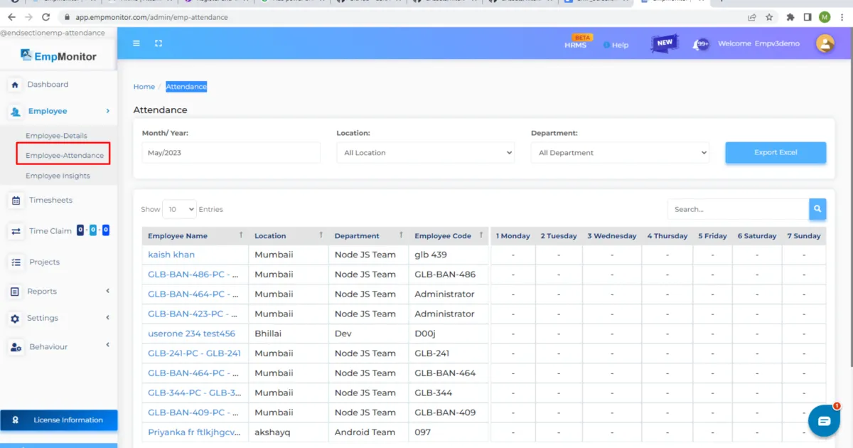Interface EmpMonitor: fonctionnalités, prix, alternatives