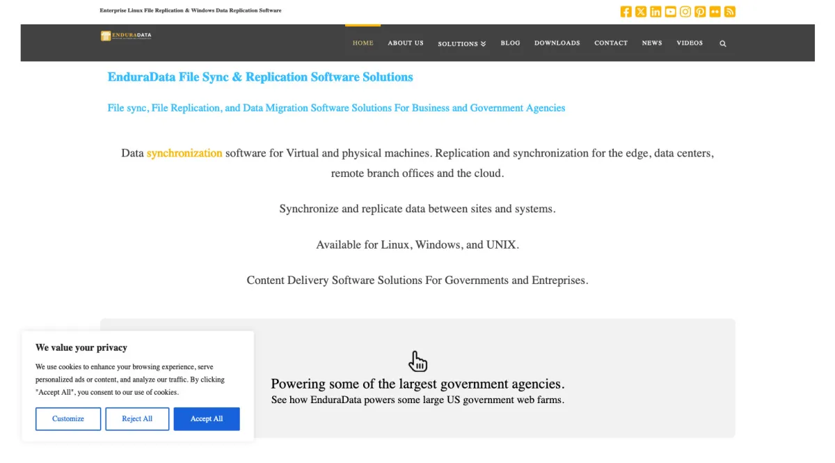 Interface EnduraData EDpCloud : fonctionnalités, prix, alternatives
