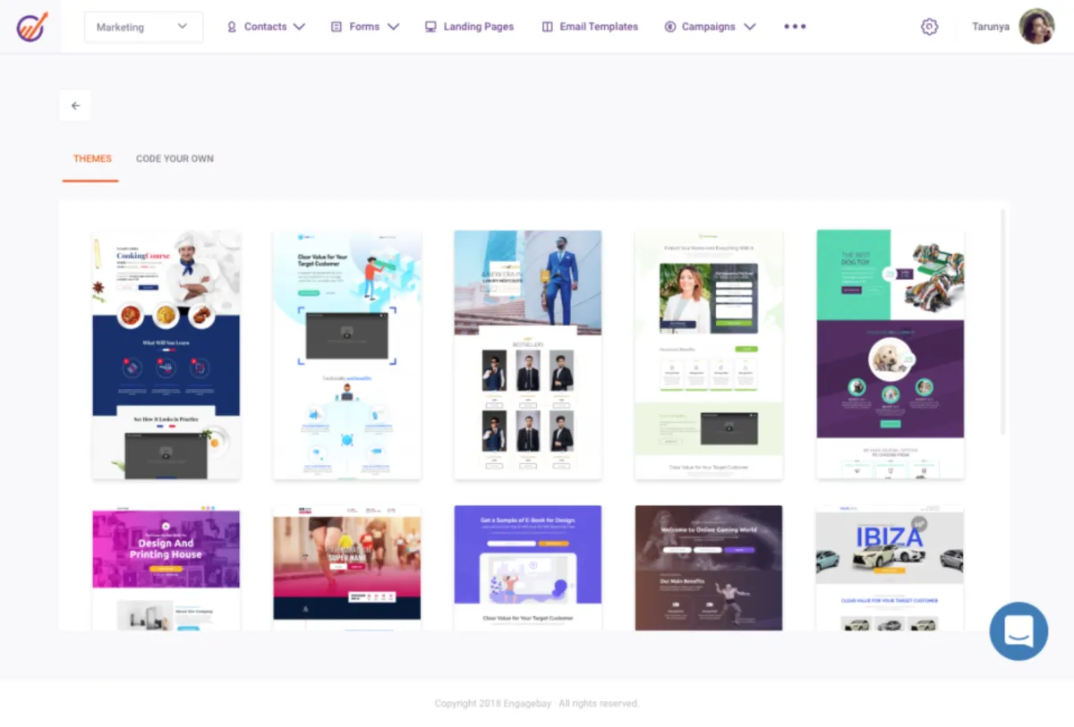 Interface EngageBay CRM: fonctionnalités, prix, alternatives