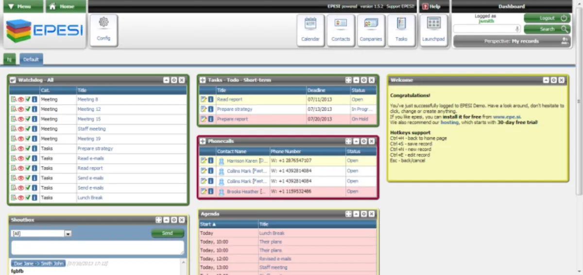 Interface EPESI CRM: fonctionnalités, prix, alternatives