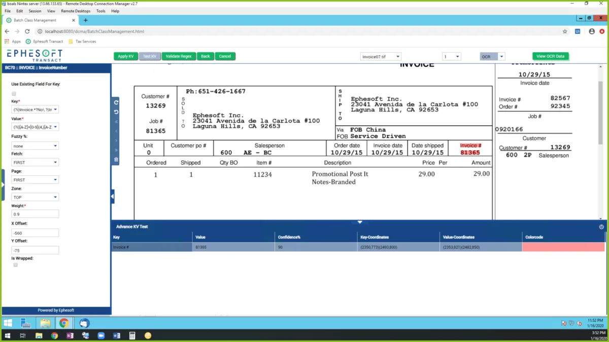 Interface Ephesoft: fonctionnalités, prix, alternatives
