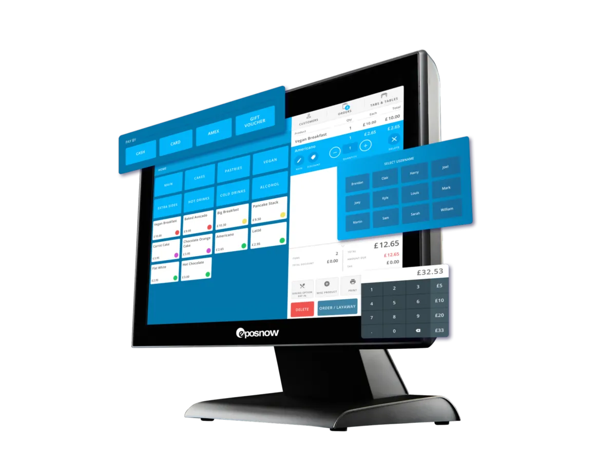 Interface Epos Now: fonctionnalités, prix, alternatives