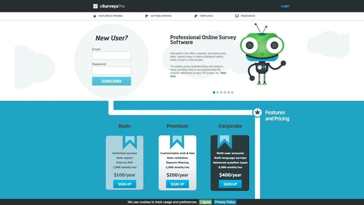 Interface eSurveysPro : image, ergonomie, alternatives Interface eSurveysPro : image, ergonomie, alternatives