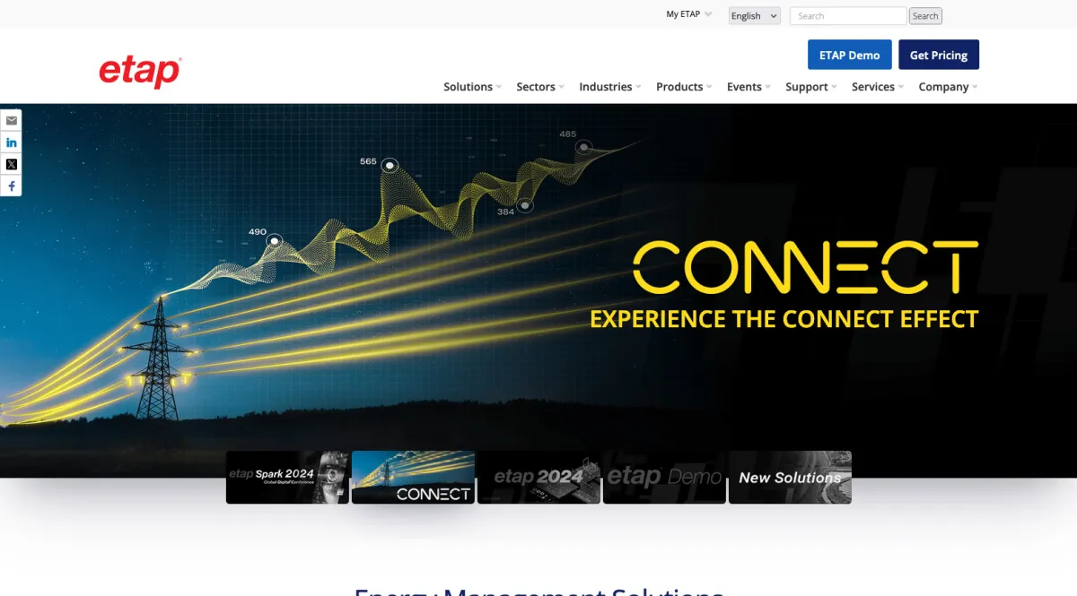 Interface ETAP EMS : fonctionnalités, prix, alternatives
